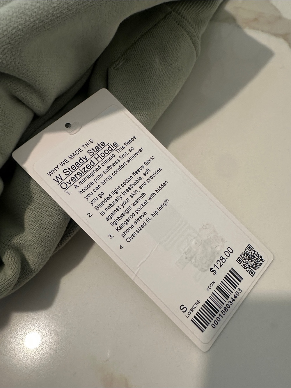 Lululemon Steady State Oversized Hoodie Size S color Fog Green - Picture 3 of 5